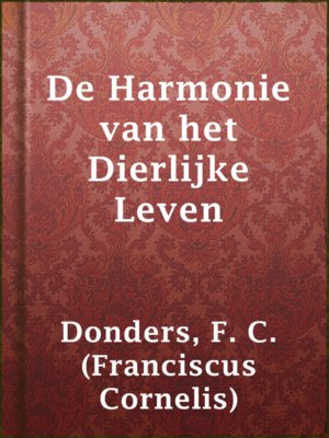 cover image of De Harmonie van het Dierlijke Leven